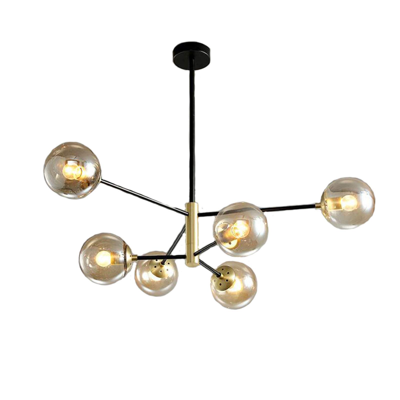 CZYLJLK Modern Sputnik Black,6-Lights Semi Flush Mount Ceiling Light for Living Room Bedroom Dining Kitchen Office Foyer,E27 Base-Black 1 6t