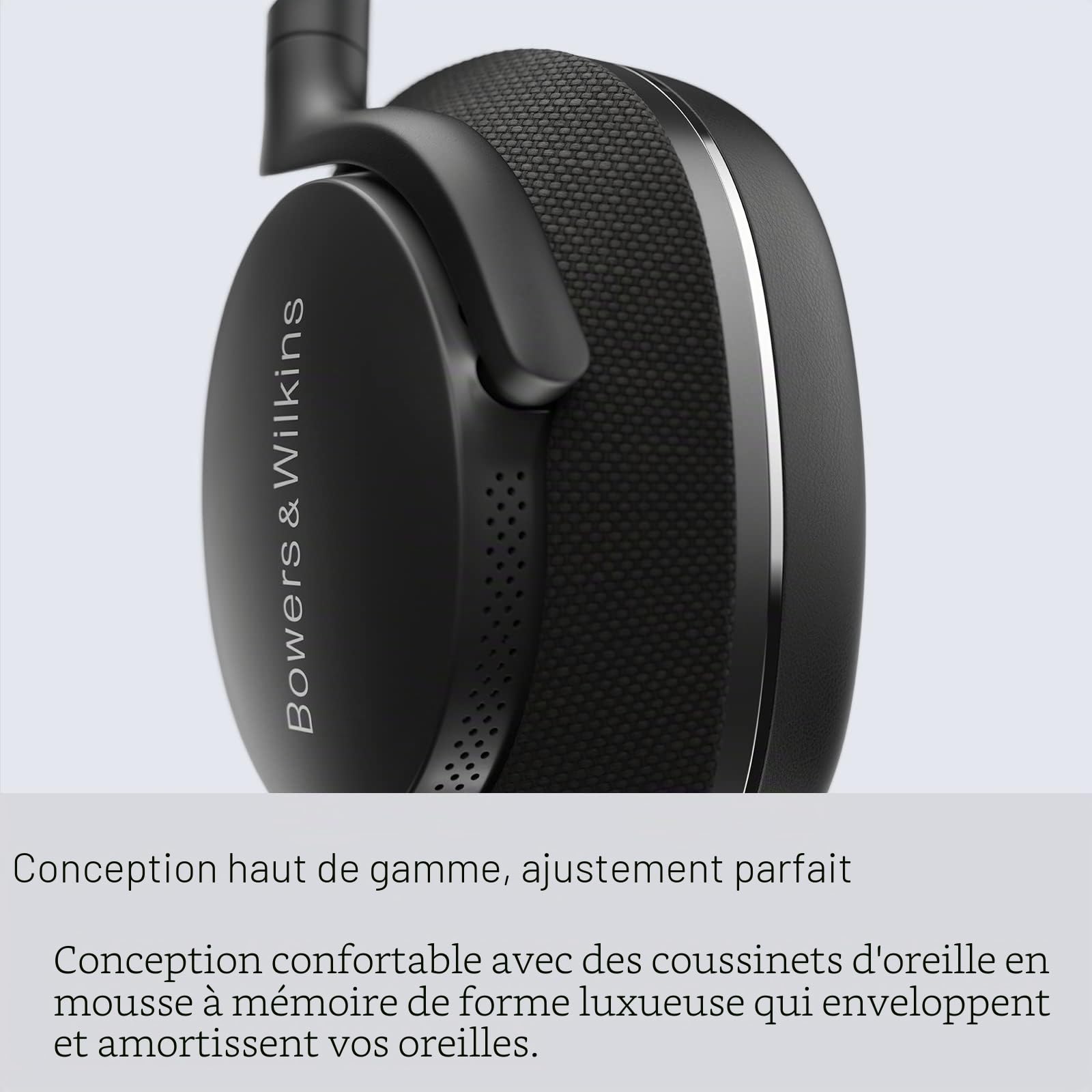 Bowers & Wilkins Px7 S2 Casque Supra-auriculaire sans Fil avec Bluetooth 5.0 et Charge Rapide, 30 Heures de Lecture et Microphone intégré - Noir