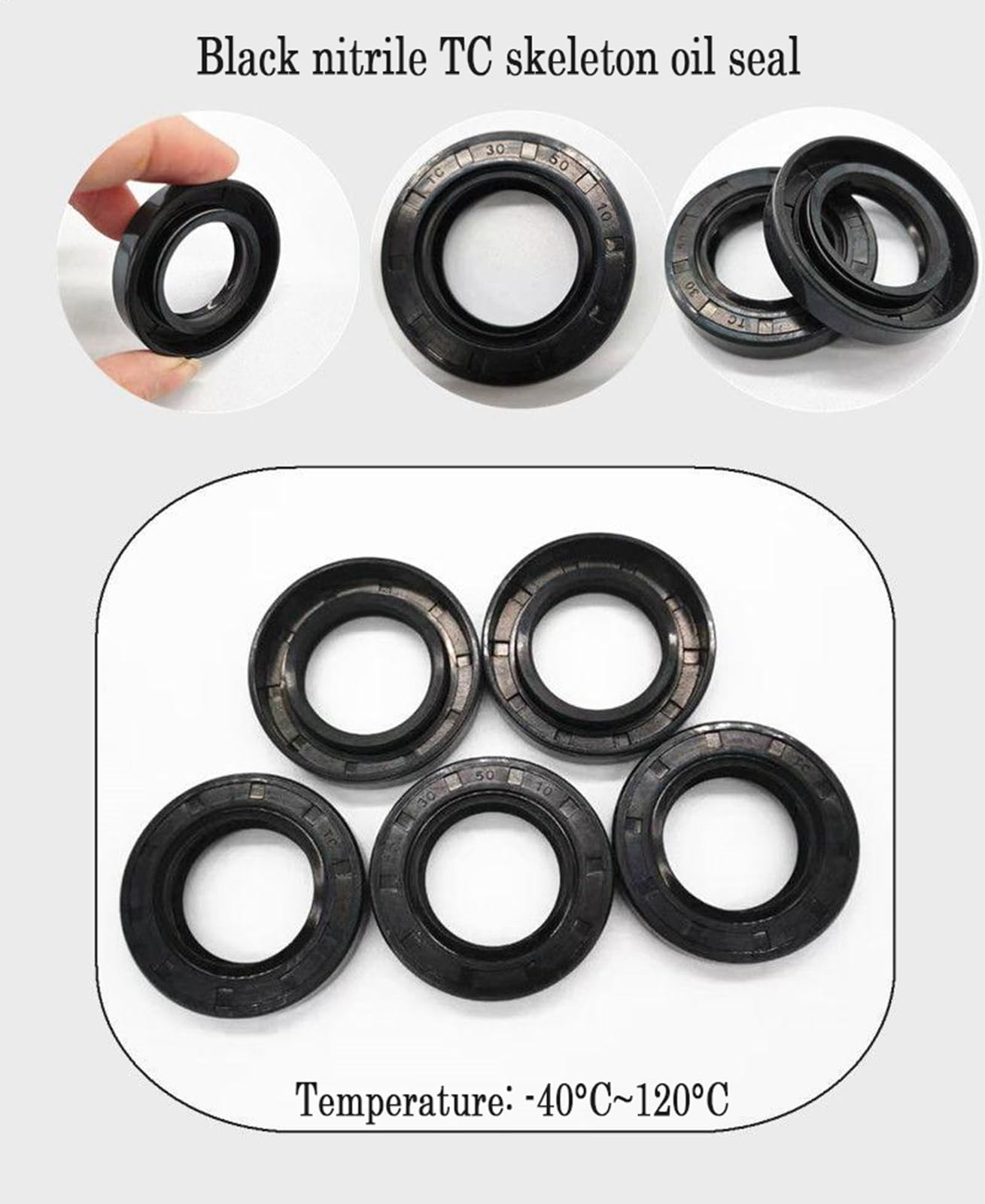 Nitrilkautschuk-Abdeckung, Doppellippe mit Feder, TC 70mm x 92mm x 7mm, Schwarze Packung mit 2
