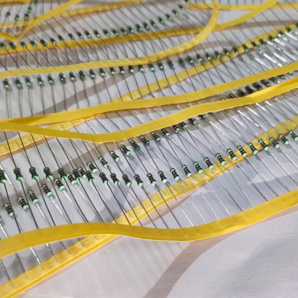 MaisonUp | DIY Essentials: 1K 1/4 Watt Carbon Film Resistor Kit (Pack of 50 PCS) - Ideal for Electronics Hobbyists & DIY Projects (1K)