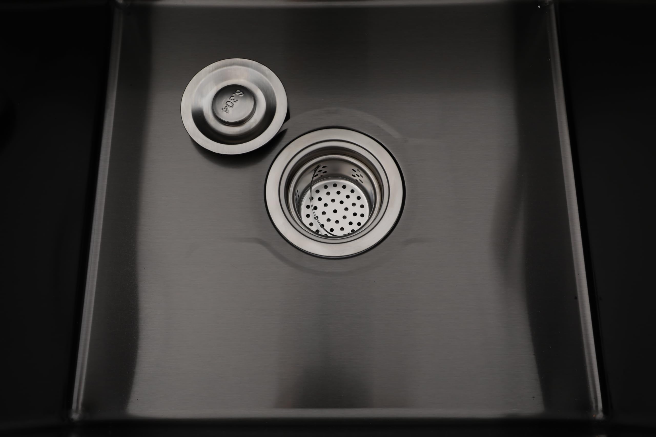 Lavello da cucina autoportante con mobiletto e rubinetto, lavello in acciaio inox con 2 vasche, scolapiatti e unità di scarico, per cucina, giardino, officina, lavanderia, campeggio (bianco)