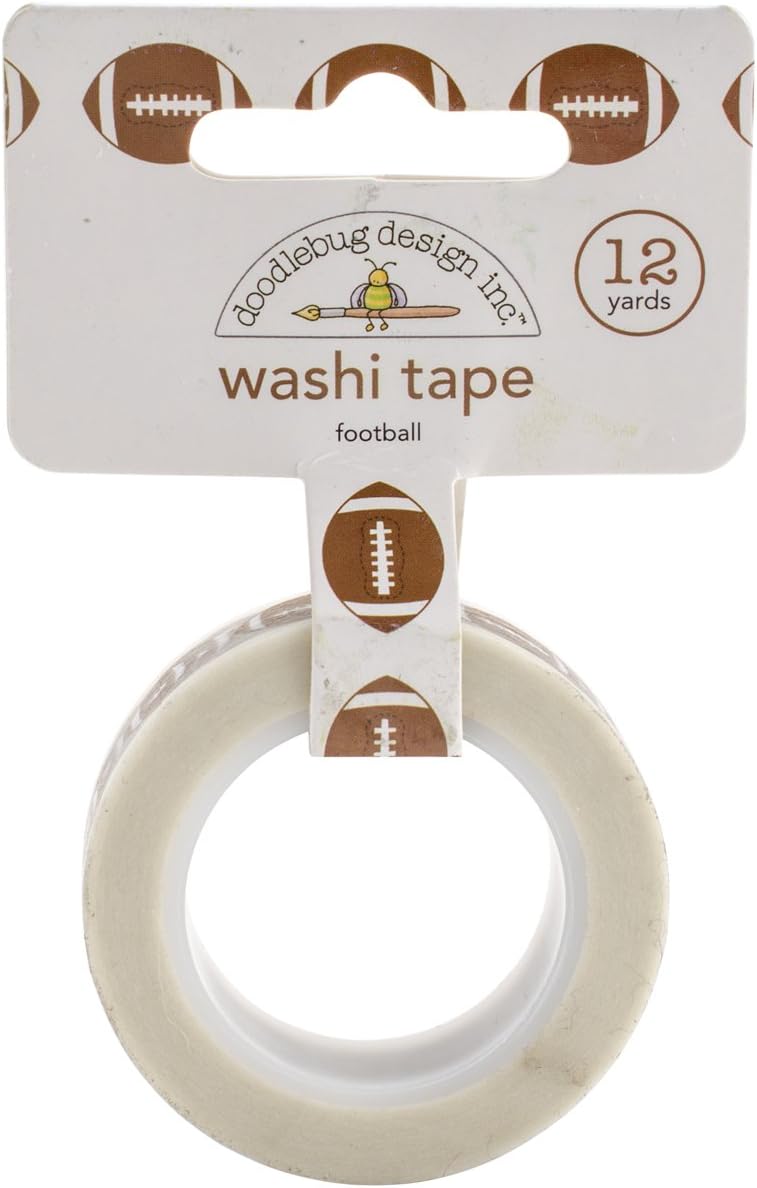 Doodlebug Washi Tape 15mmX12yd-Touchdown, Touchdown Footballs