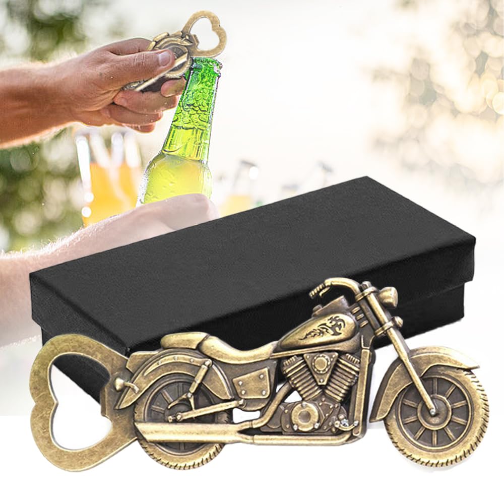 LKKCHER Apribottiglie Vintage Per Moto, Regalo Per Birra, Regalo Per Birra Regalo Per Uomo Gadget Per Uomo Regali Per Moto Regalo Per Papa San Valentino Regali Per Gli Amanti Del Motociclo Grigio