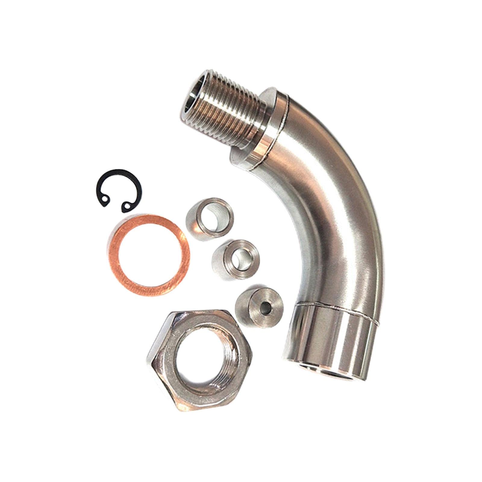 Steel Exhaust Catalytic Converter M18X1.5 O2 Oxygen Fitting Sensor Restrictor Defouler J-Style
