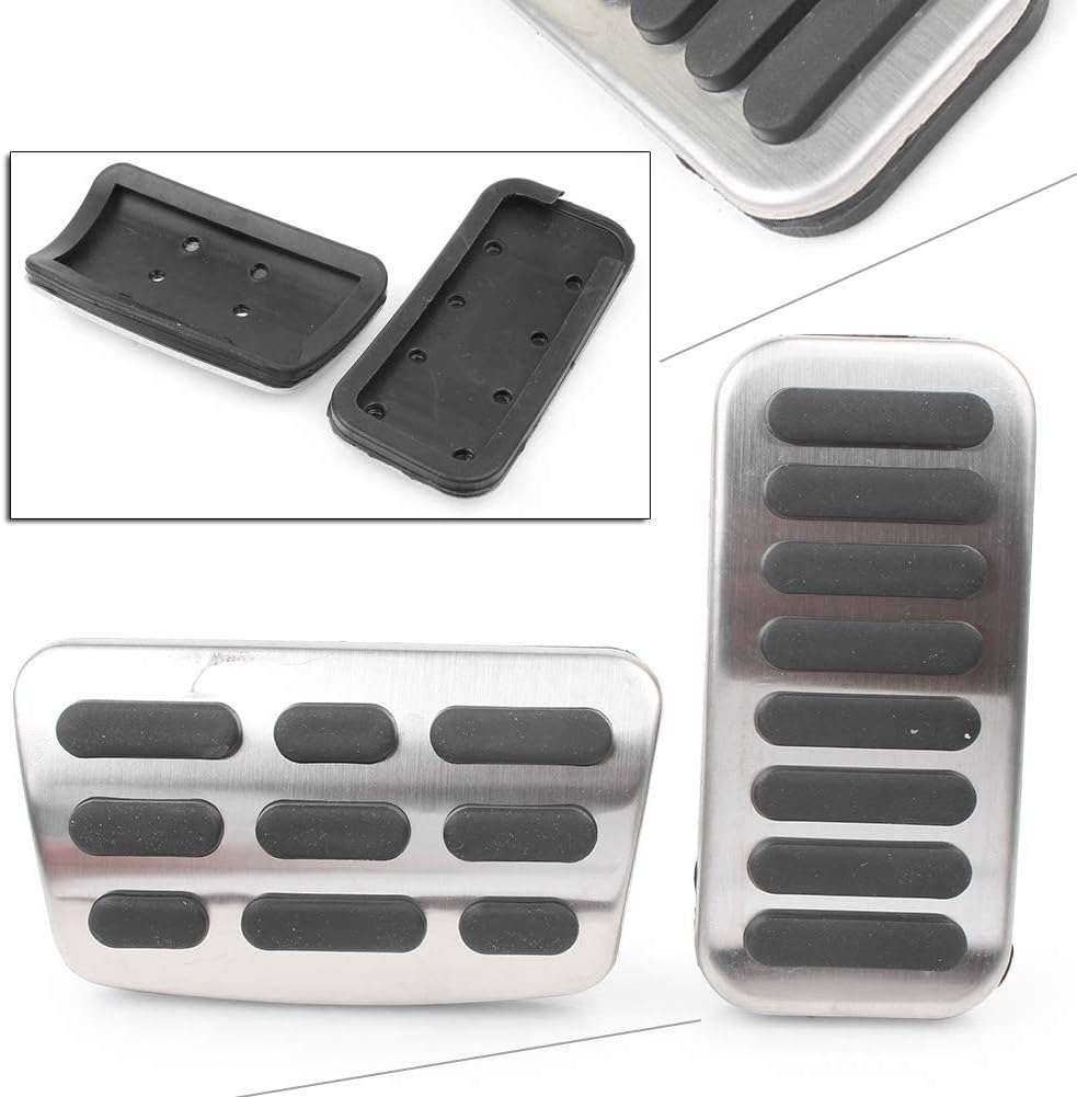 Car Automatic Gas/Brake Non-Slip Clutch Pedal Pads Cover Replacement for Hyundai Elantra Automatic Transmission 2017-2018, Chrome