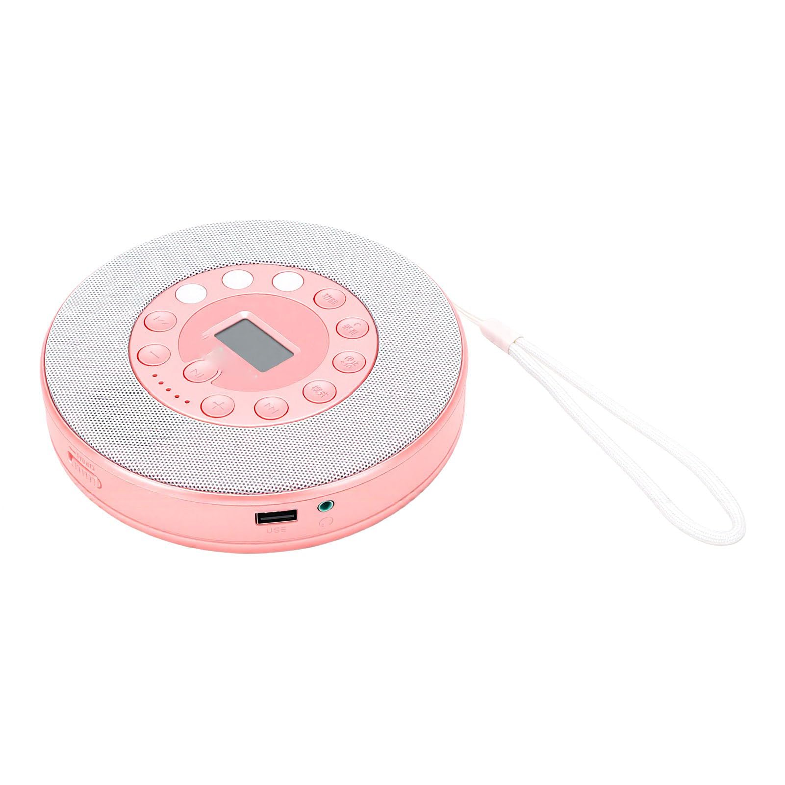 Generic Lettore CD con Funzione Antiskip 'altoparlante per la Casa e il Viaggio Dispone di Registrazione Bluetooth e USB (PINK)