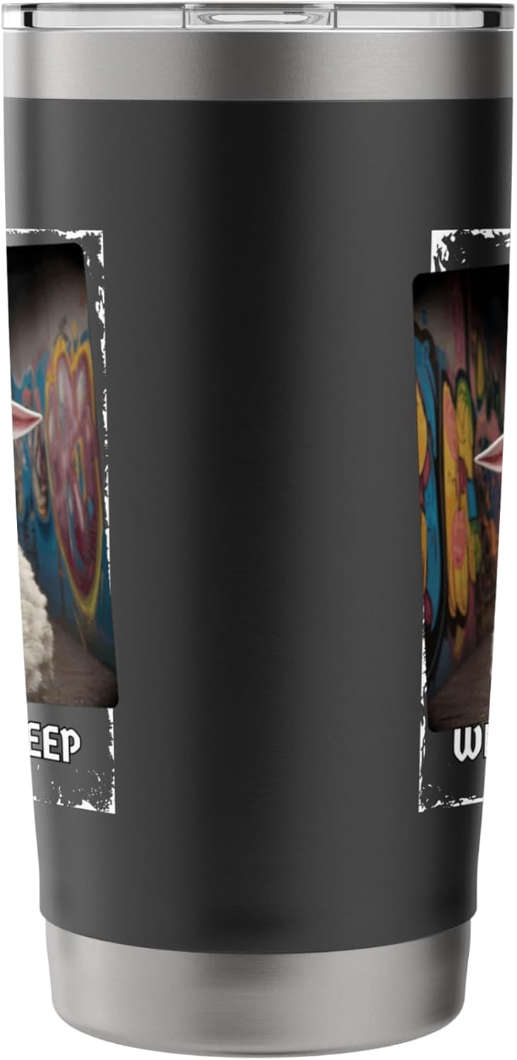 Wildly Emo Sheep Funny Animal Goth Aesthetic Stainless Steel Insulated Tumbler - Image 4