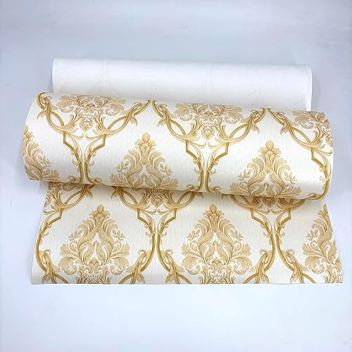 Miniatura 10 de Q QIHANG 1.73 pies de ancho x 32.8 pies de largo, impresión de damasco en relieve 3D, moderno, minimalista, estilo europeo, fondo de TV para