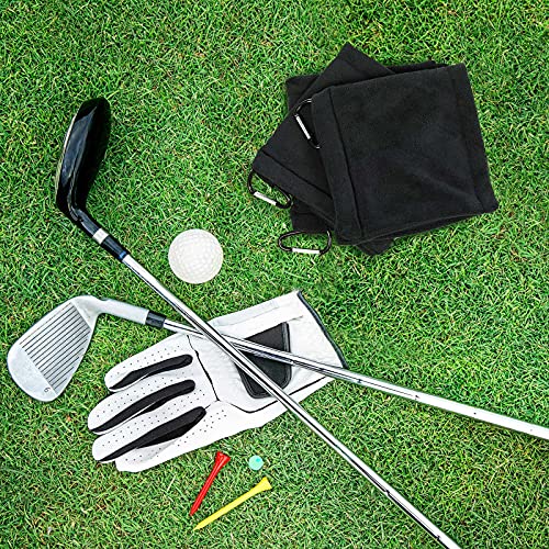 Golf Ball Towel 5.5 X 5.5 Inch Black Golf Wet And Dry Golf Towel Pocket Golf Towel With Clip Ball Towel Golf Ball Towel For Golf Course Exercise Towel (3 Pieces) #TOP6