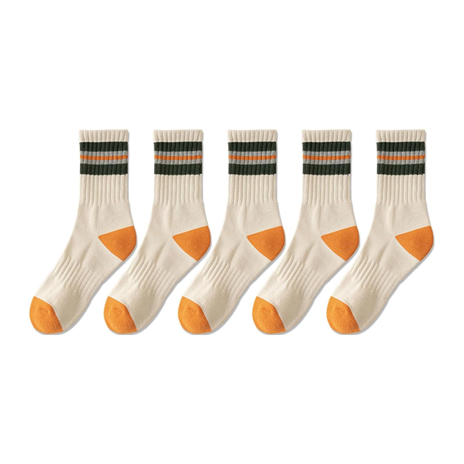 Calze Sportive Calzini da Uomo Calzini Lunghi in Puro Cotone 5 Paia di Calzini Caldi a Righe Spessi Calzini Traspiranti Antiscivolo a metà Polpaccio Calzini creativi vestibilità Comoda