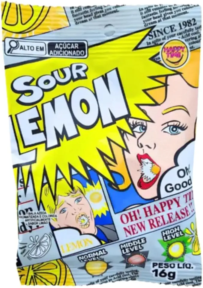 Bala Mais Azeda do Mundo Sour Lemon 16g | Importada do Japão | Azedo Extremo de Limão para Desafios Épicos