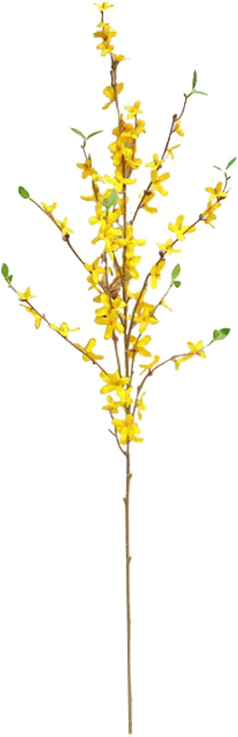 Artificial Forsythia Flowers,4 Pack Artificial Yellow Jasmine Stems, Faux Forsythia Branches with Leaves for Indoor Outdoor Wedding Home Office Decoration 210310XU02-1-4-9438-1447225971