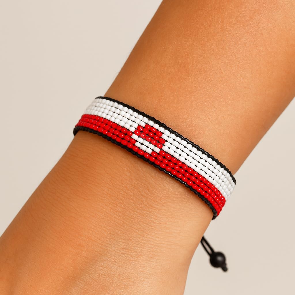 Greenland Flag Bracelet, Adjustable, Boho Style Rope, Thread String, for Women, Men - Image 3