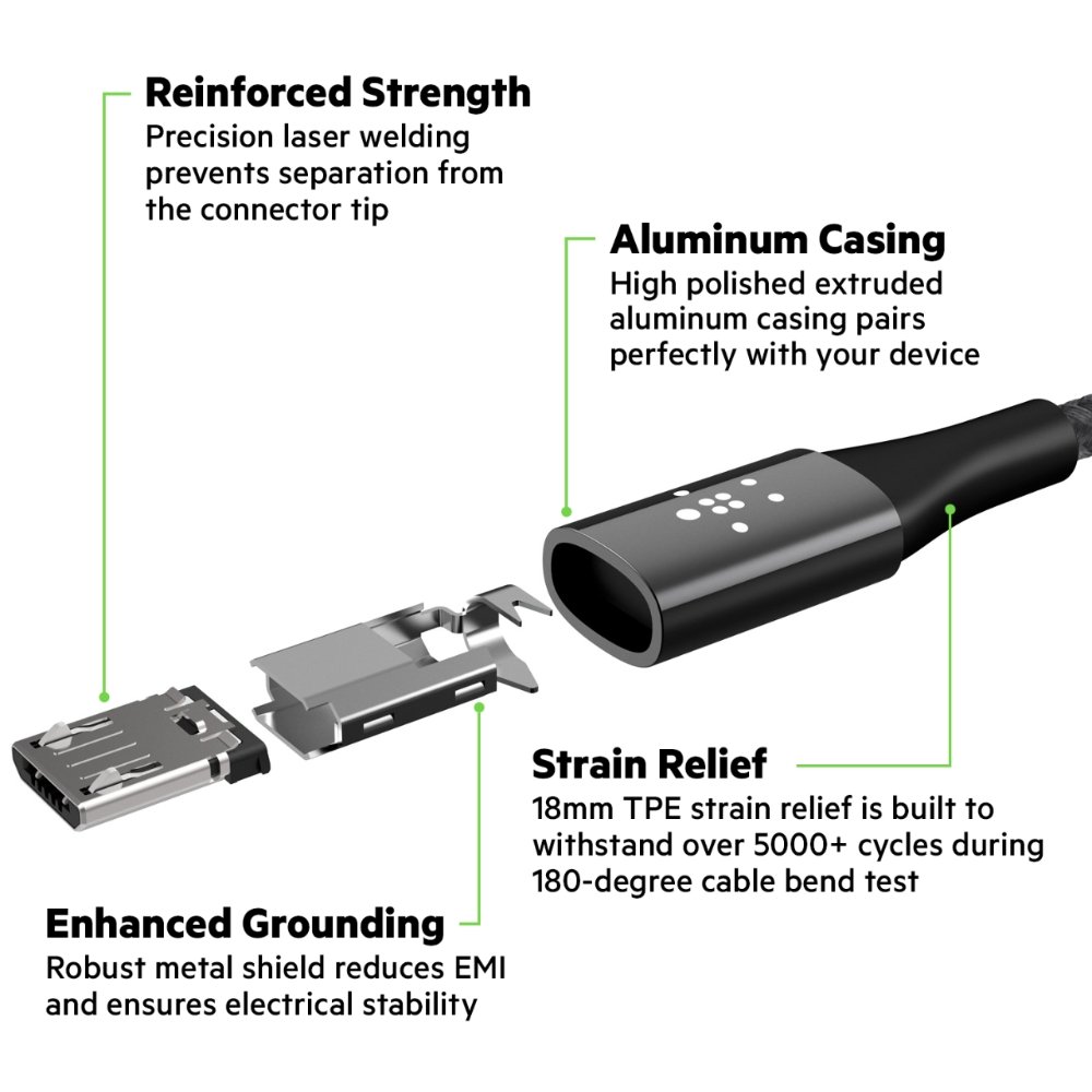 Belkin MIXIT DuraTek Micro-USB to USB Cable 4 Feet Black product thumbnail 5