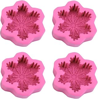 4 Pcs Christmas Snowflake Silicone Mold Candle Soap DIY Molds Christmas Baking Tray Cake Candy Chocolate Making Tools