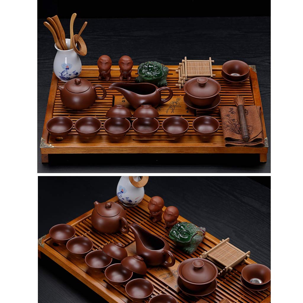 Ceramiczny zestaw do herbaty z drenażem taca na herbatę do stolika do herbaty Kung Fu mały stolik kawowy taca do serwowania herbaty na ceremonię parzenia herbaty (kolor: przezroczysty)
