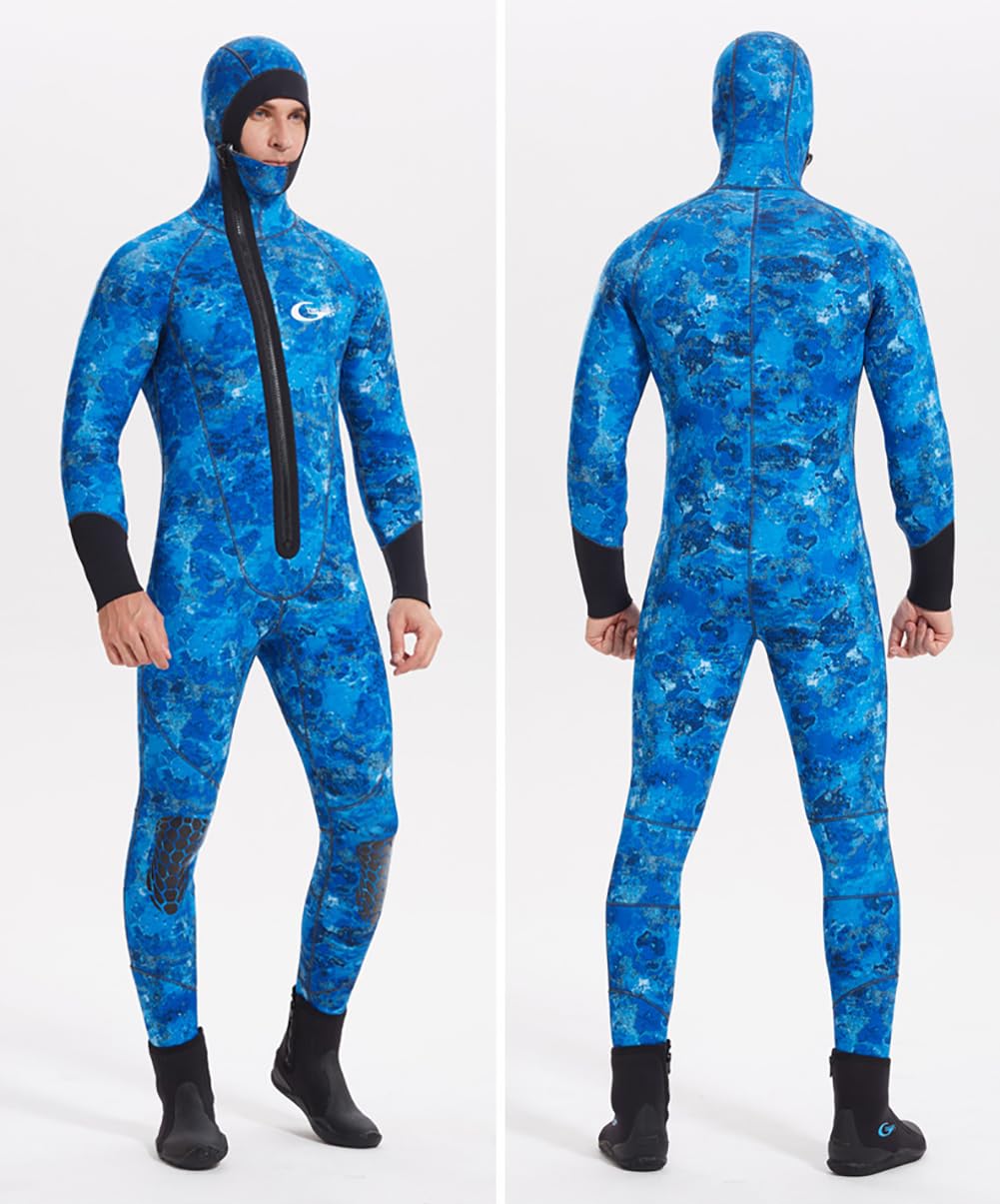 Ultra Stretch 5 mm Neopren Neoprenanzug, Winter Warm Front Reißverschluss Ganzkörper Tauchanzug für Männer Frauen Schnorcheln Tauchen Schwimmen Surfen