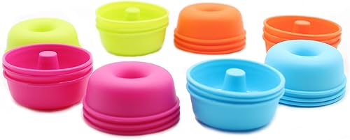Miniatura 5 de Megrocle 24 moldes de silicona para donas para hornear, moldes de silicona antiadherentes reutilizables aptos para horno, microondas y lavavajillas,