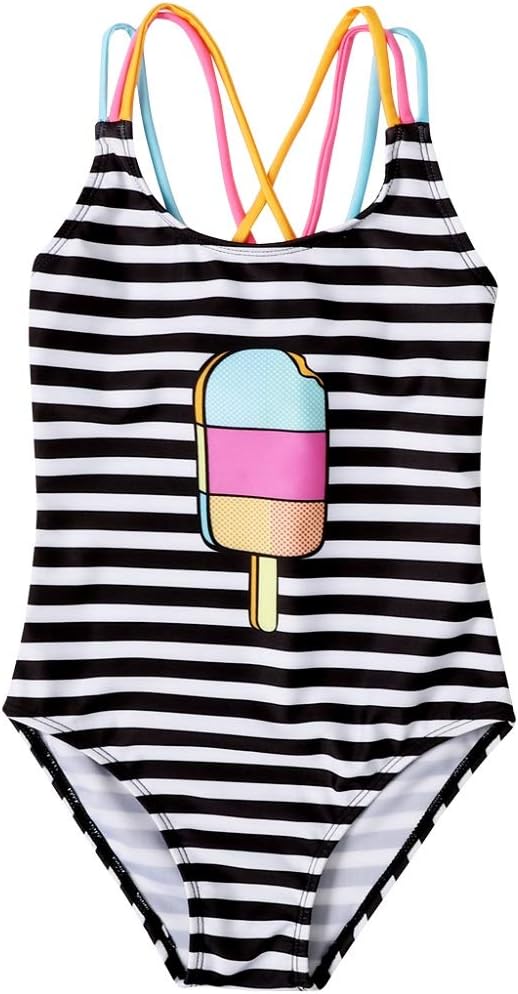 FreeLu 女児用 ワンピース アニメ水着 アニマルプリント 水着 フリル 水着 かわいいベビービキニ ビーチウェア US サイズ