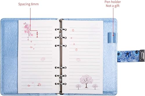 Miniatura 5 de ARRLSDB Diario de carpeta con cerradura, diario de cuero recargable A6 con contraseña, diario personal con bloqueo, tamaño 7.3 x 5.3 pulgadas