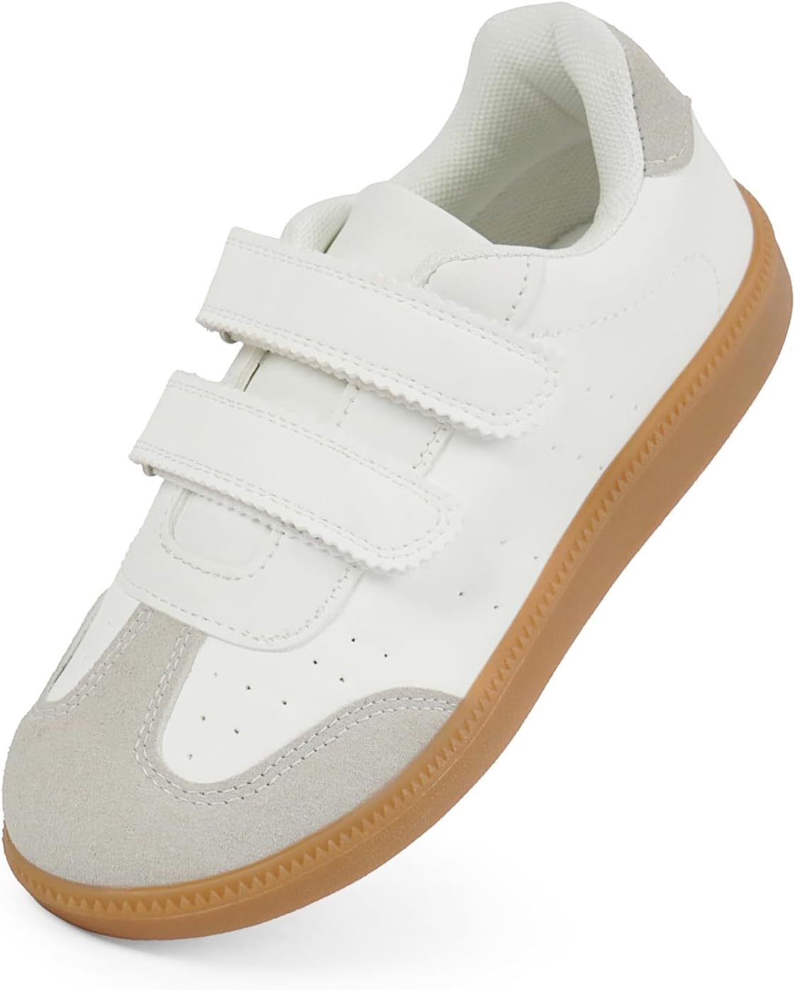 QIY Sneakers for Girls and Boys, Non Slip Breathable Toddler and Kids Dual Hook and Loops Walking Tennis Shoes