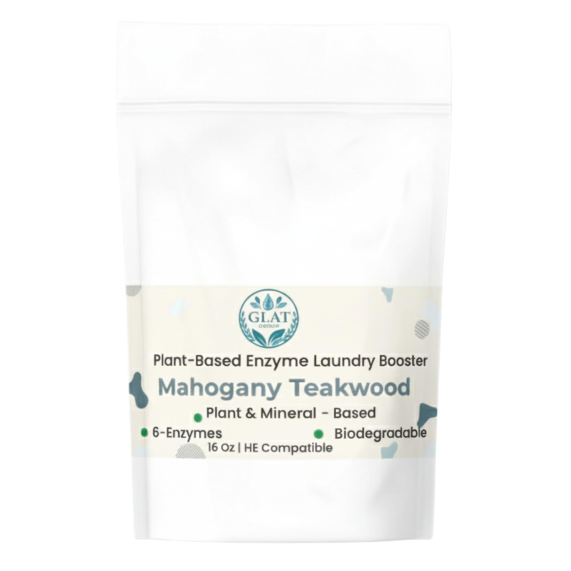 Enzyme Laundry Booster Powder - Mahogany Teakwood Plant-Based 6-Enzyme Blend for Maximum Stain Odor Removal Biodegradable Boosts Detergent