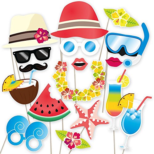 Luau Photo Booth Props by PartyGraphix. DIY Hawaiian Themed Summer Party Photo Booth