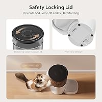 Vista 8 de IMIPAW Automatic Cat Feeder and Water Fountain, Timed Dry Food Dispenser, Programmable Portion Control, 1-6 Meals Per Day, Desiccant Bag, Cat