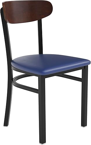 Miniatura 33 de Flash Furniture Wright - Silla de comedor de grado comercial, asiento de madera maciza con acabado de nogal y respaldo de boomerang, 500 libras de