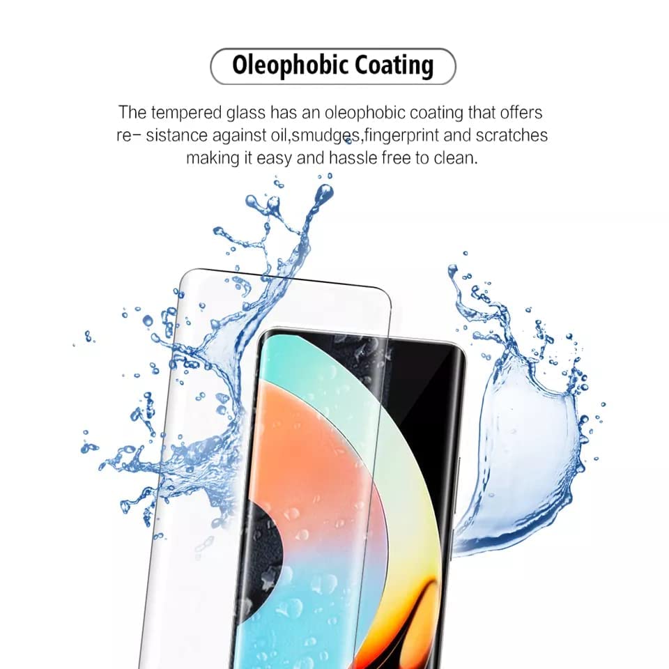 Image of STP FEEL UV Tempered Glass Screen Protector For Oppo Find X6 (Pack of 1) Full Adhesive UV Glue Curved Edge to Edge Case Friendly HD Clarity with Easy installation kit