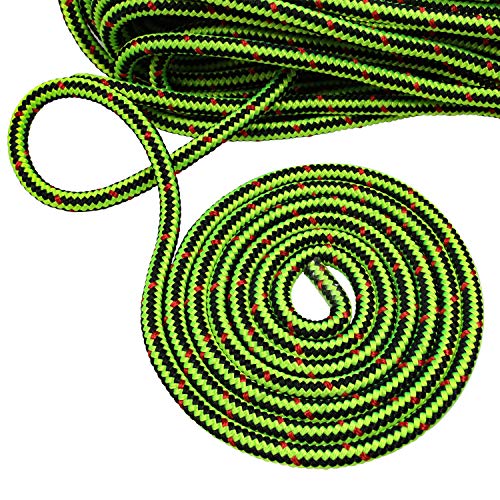 Perantlb 16 Strand Arborist Climbing Rope, UV Resistant and Weather Resistant Double Braided Boat rope1 / 2 \"by 150 \'Black with Green…