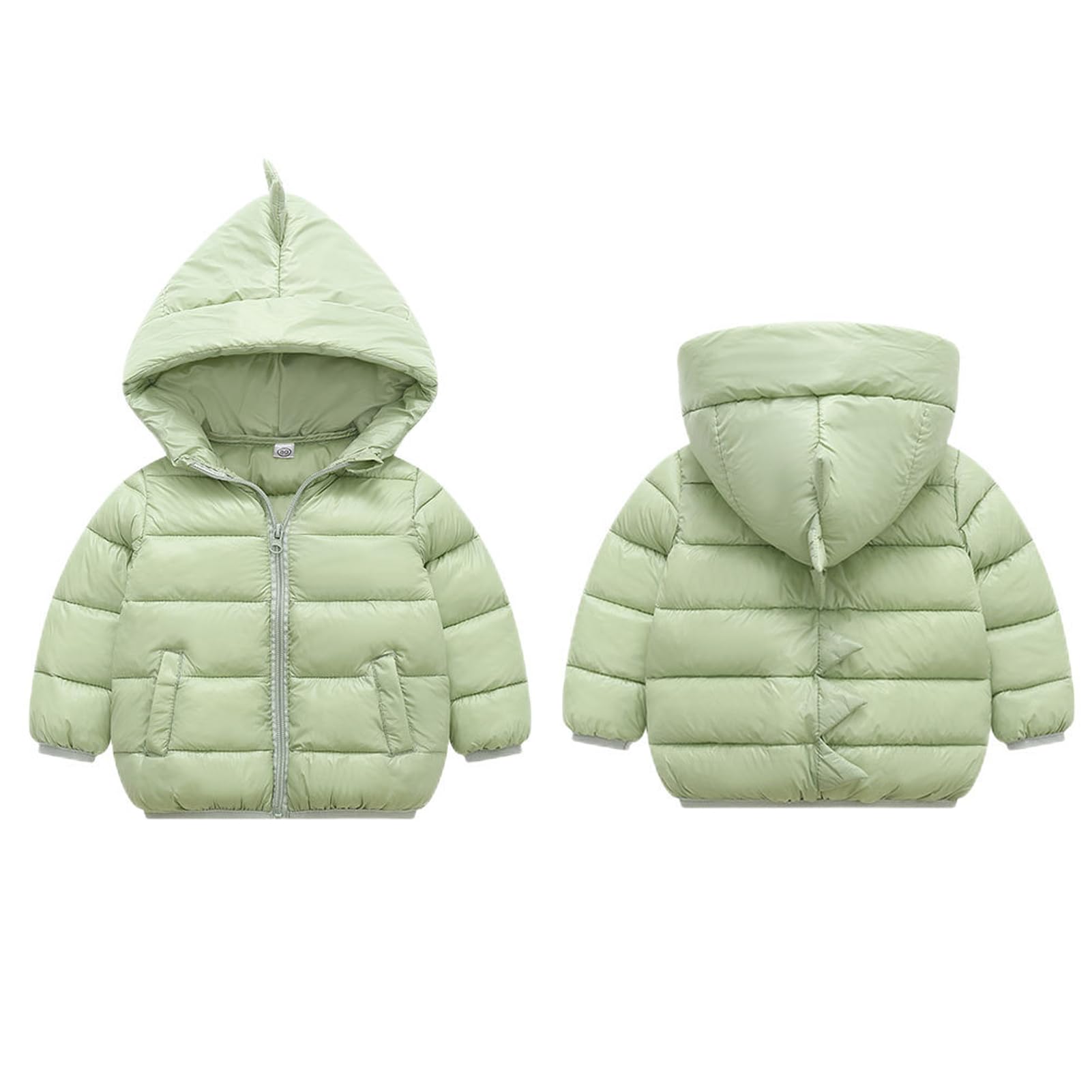 BRONG Bebé Niños Invierno Abrigos Dinosaurio Chaqueta Niñas Capucha Chaquetas Cremallera Acolchado Desgastar Grueso Ropa