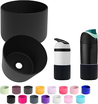 2PCS Silicone Water Bottle Boot for Owala 14/16oz 24oz 32oz 40oz,Anti-Slip Protective Sleeve Bottom Bumper Protector for FreeSip, Twist, and Flip Water Bottles