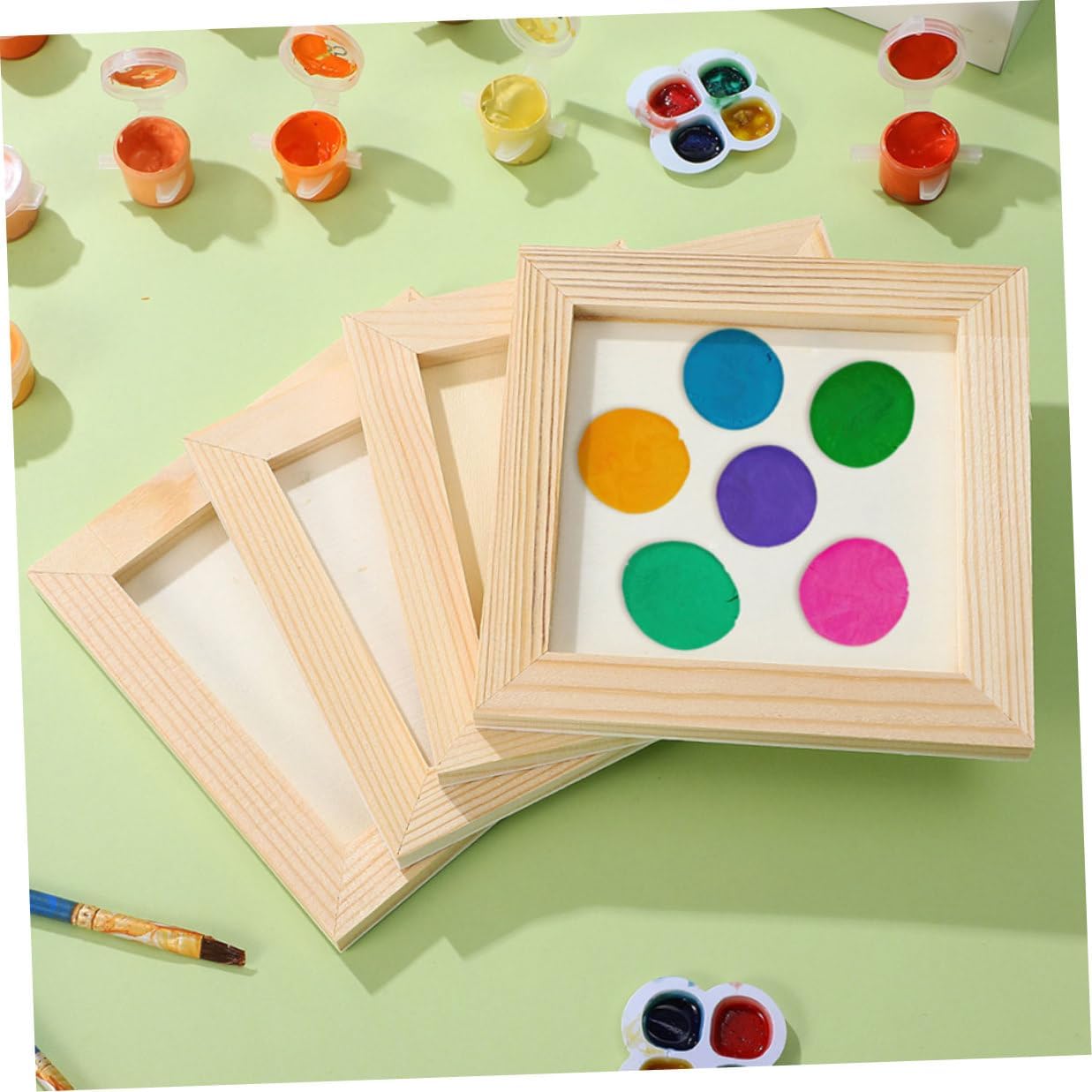Paintable Blank Wood Picture Frames 5 Pcs for Boy Girl Craft Display