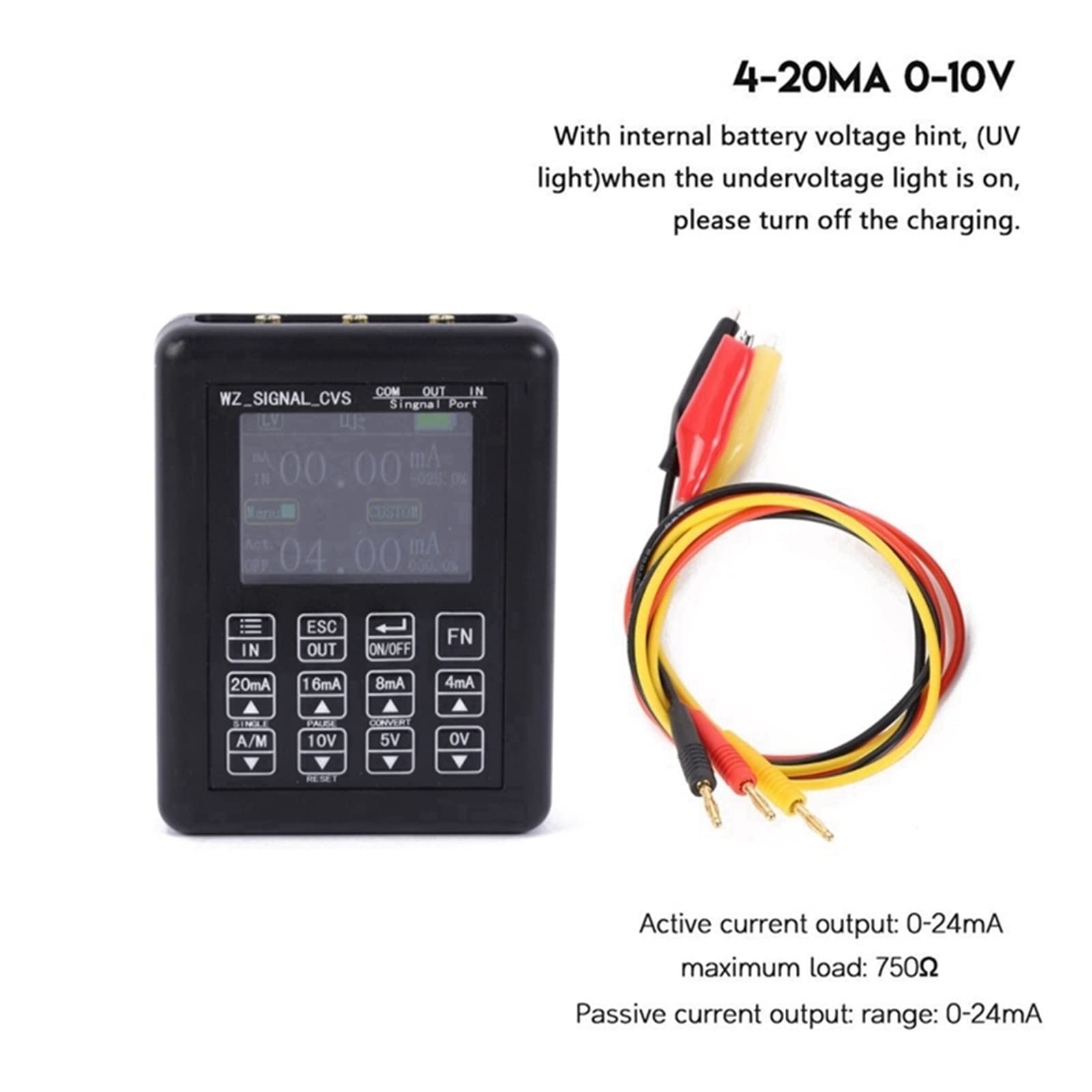 Outils de Tests Fonctionnels Portables pour la mai Générateur de Signal réglable 4-20MA 0-10V Contrôle de processus Calibrateur de Signal Sources de générateur de Signal Simulateur 0-20MA