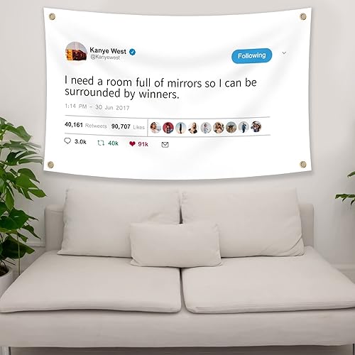 Miniatura 3 de Bandera con texto en inglés "I Need A Room Full of Mirrors So I Can Be Surrounded by Winners" de 3 x 5 pies, divertida bandera de hombre duradera