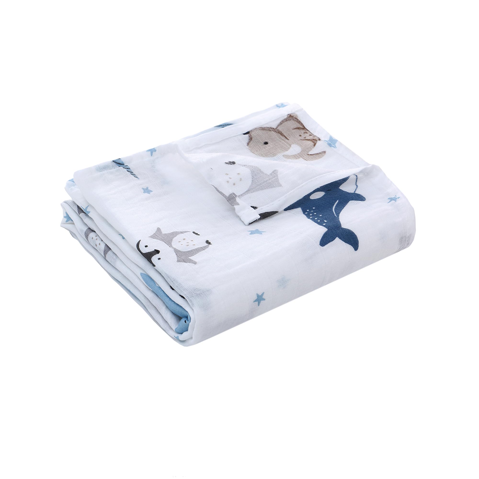Miracle Baby Muslin Blanket 120x120cm Large Cotton Muslin Cloth Baby Swaddle Cloths for Newborns,Baby muslin blanket swaddle wrap for Boys Girls,Shower Gifts for New Moms