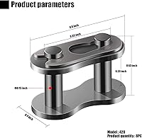Vista 2 de Pack-10# Eslabones maestros de cadena de rodillos 420, conectores de eslabones de cadena de rodillos de aleación de acero resistentes, piezas