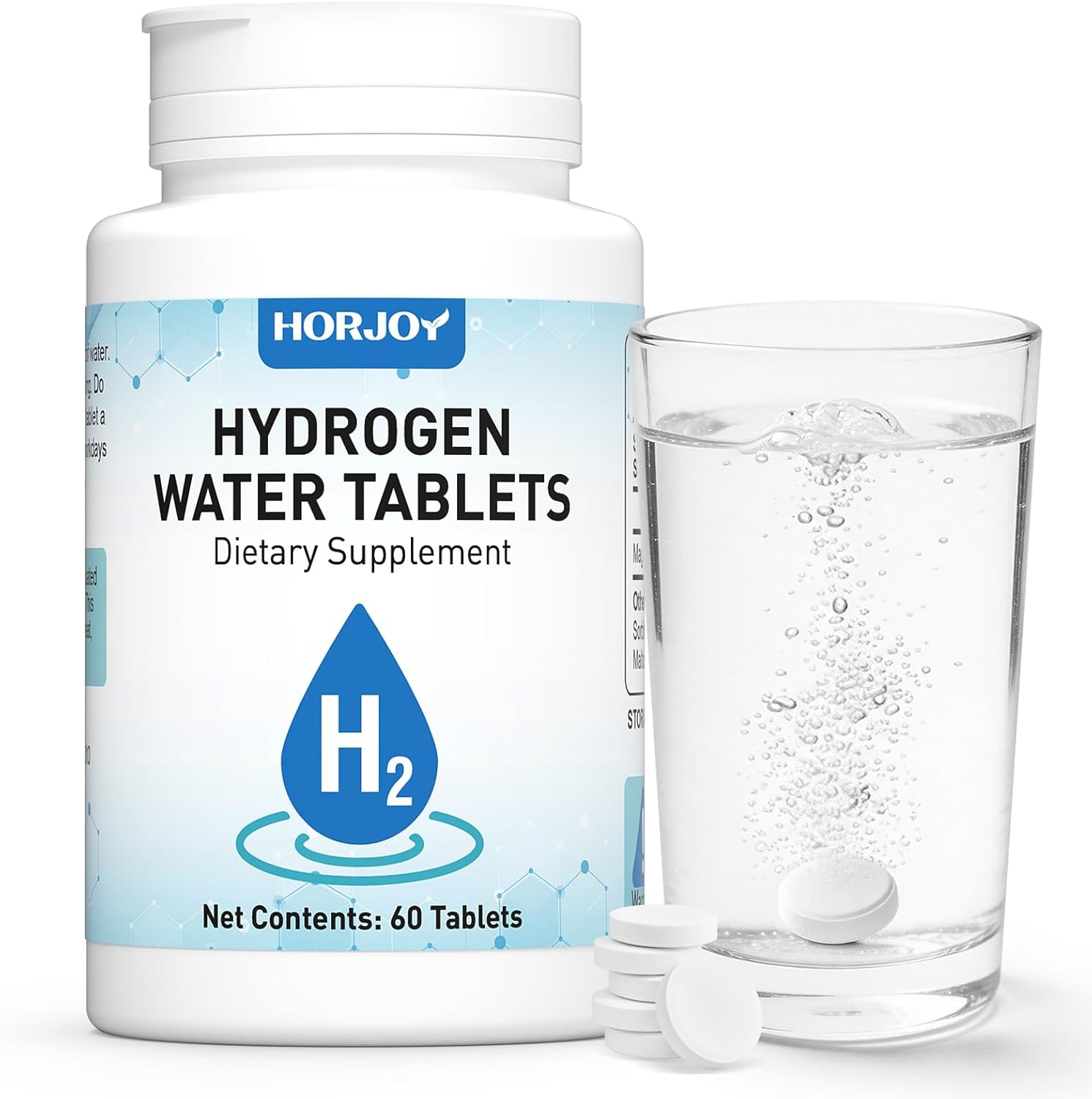 Hydrogen Water Tablets with Magnesium, Up to 12 PPM Molecular Hydrogen Tablets for Drinking Water, Support Oxidative Balance & Energy Metabolism (60 Counts, Unflavored)