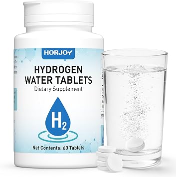 Hydrogen Water Tablets with Magnesium, Up to 12 PPM Molecular Hydrogen Tablets for Drinking Water, Support Oxidative Balance & Energy Metabolism 60 Counts, Unflavored