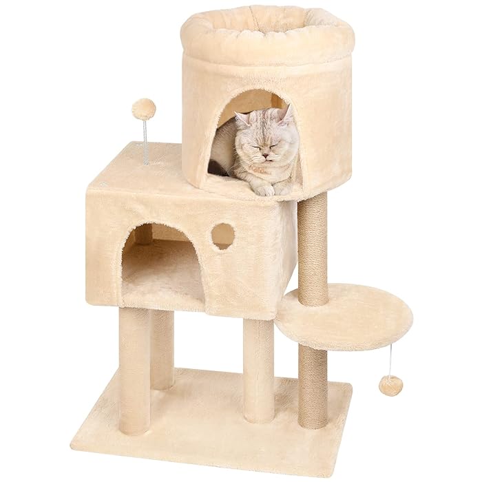 Buy Cat Condo for Large Cats 38'' Small Cat Tree Tower for Indoor