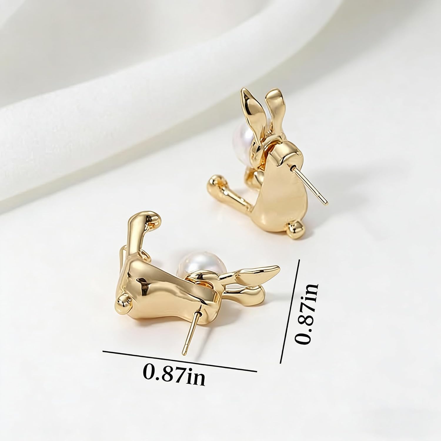 Cute Easter Bunny Jewelry Earrings for Women,Holiday Rabbit Pearl Ear Jacket Earrings for Women,Easter Outfits & Shirt Accessorie - Image 7