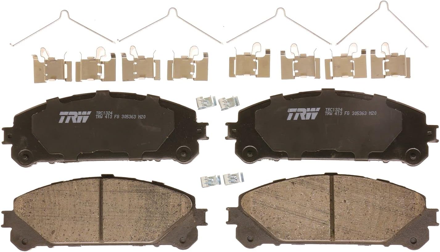 TRW Pro TRC1324 Disc Brake Pad Set For Toyota Highlander 2008-2019, Front, And Other Applications
