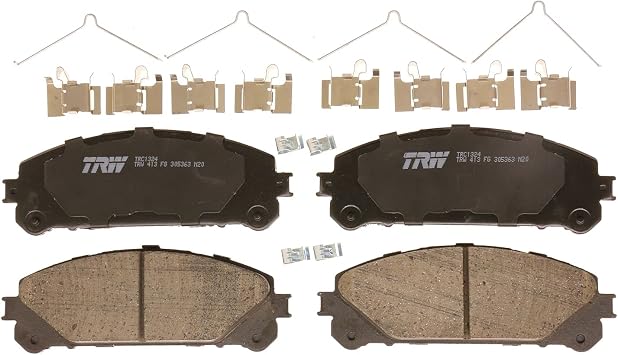 TRW Pro TRC1324 Disc Brake Pad Set For Toyota Highlander 2008-2019, Front, And Other Applications