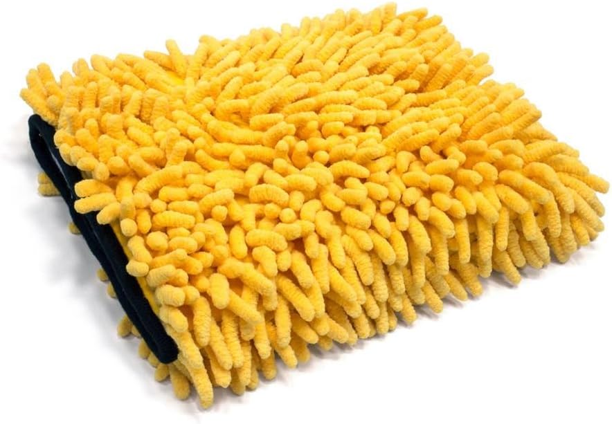 [Zero Cuff] Microfiber Wash Mitt (7 in. x 9 in.) 1pack (Gold) : Automotive