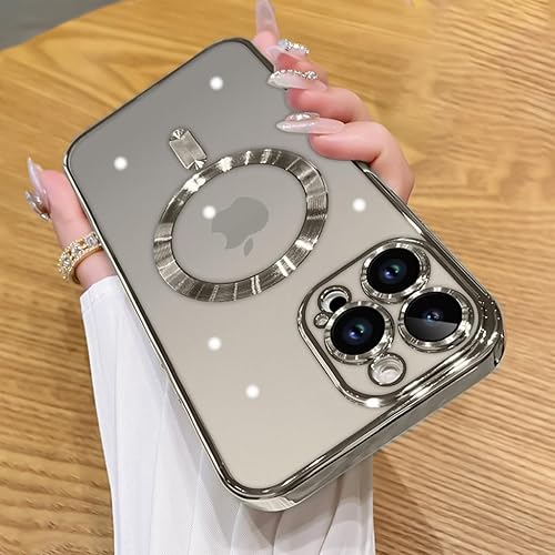 OOK Funda para iPhone 15 Pro Max de 6.7 pulgadas protector de lente de cámara integrado compatible con MagSafe Funda delgada antiarañazos a prueba