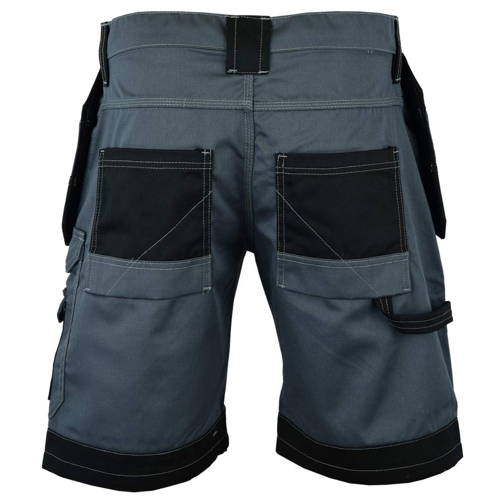 WrightFits Pantalones Cortos de Trabajo con Funda para Hombre - Pantalones Cortos de Verano Cargo de Combate de Seguridad - Múltiples Bolsillos - Triple Costura - Ropa de Trabajo Duradera