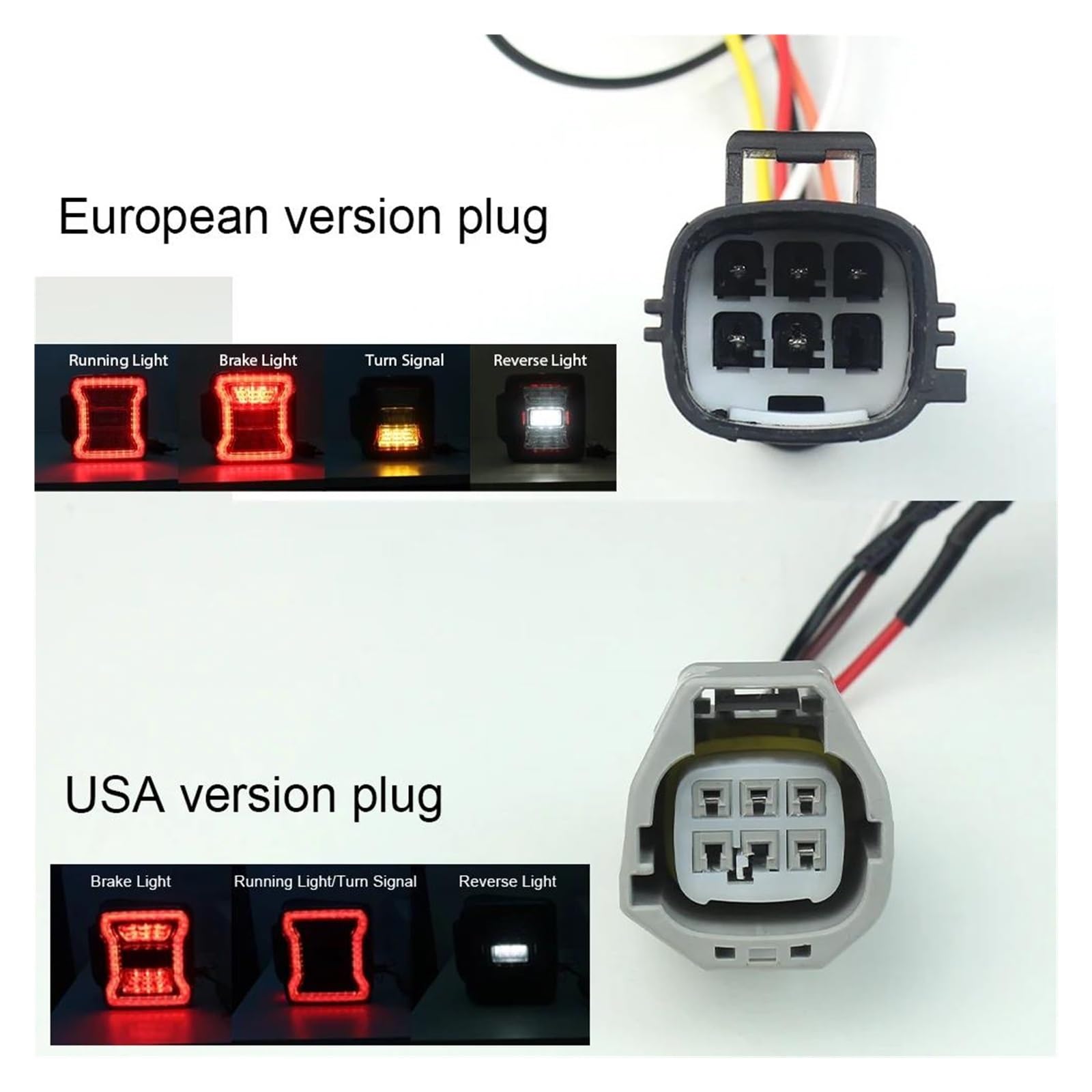 Luz Trasera para Jeep Wrangler JK 2007-2018. Conjunto de Luces traseras: Luces de Freno, luz de Marcha atrás, Luces diurnas LED (versión Europea Transparente).