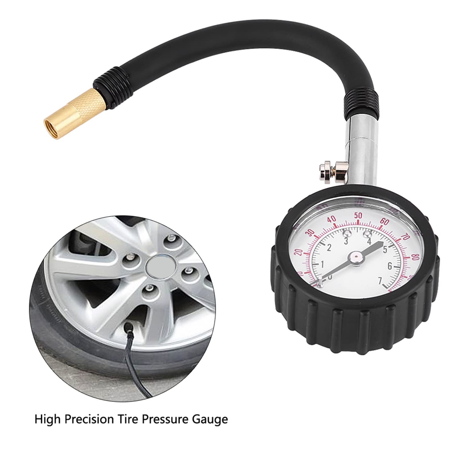 Medidor de presión de neumáticos de Tubo Largo 0-100Psi probador de presión de Aire de neumáticos de Alta precisión para Coche Motocicleta Universal