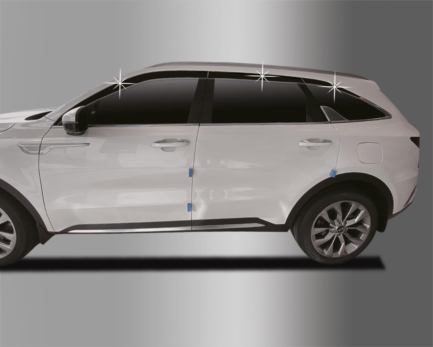 AUTOCLOVER Tape-On Rain Guards Window Visors 6 Pcs Set for Kia Sorento 2021 2022 2023 2024 2025 / Window Deflectors, Out-Channel Vent Shades (Smoked)